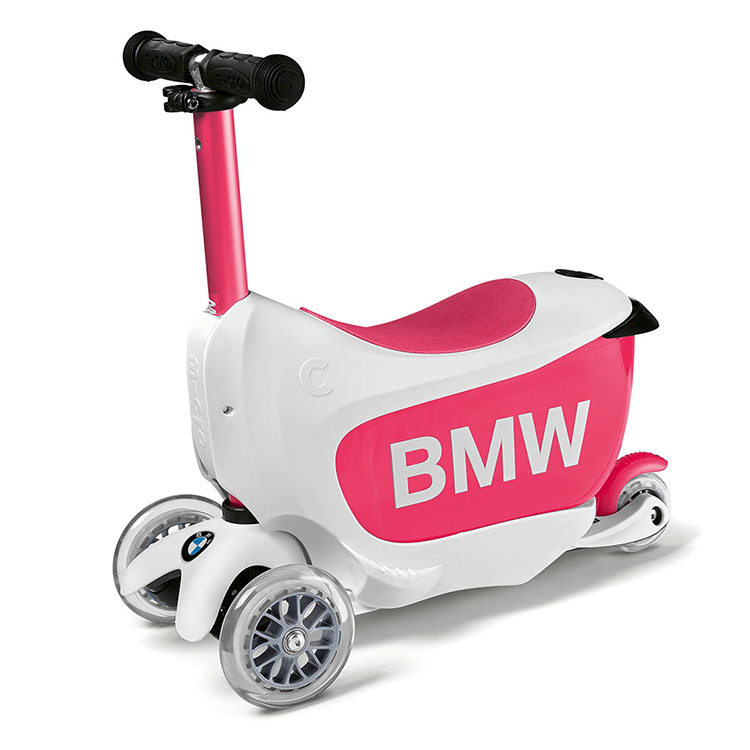 Детcкий самокат BMW Kids Scooter, White/Raspberry