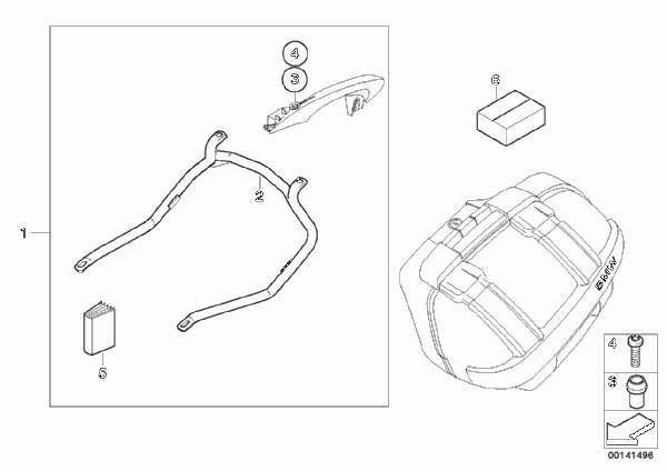 Крепление боковых кофров BMW K1200S / K1300S / K1200R / K1300R