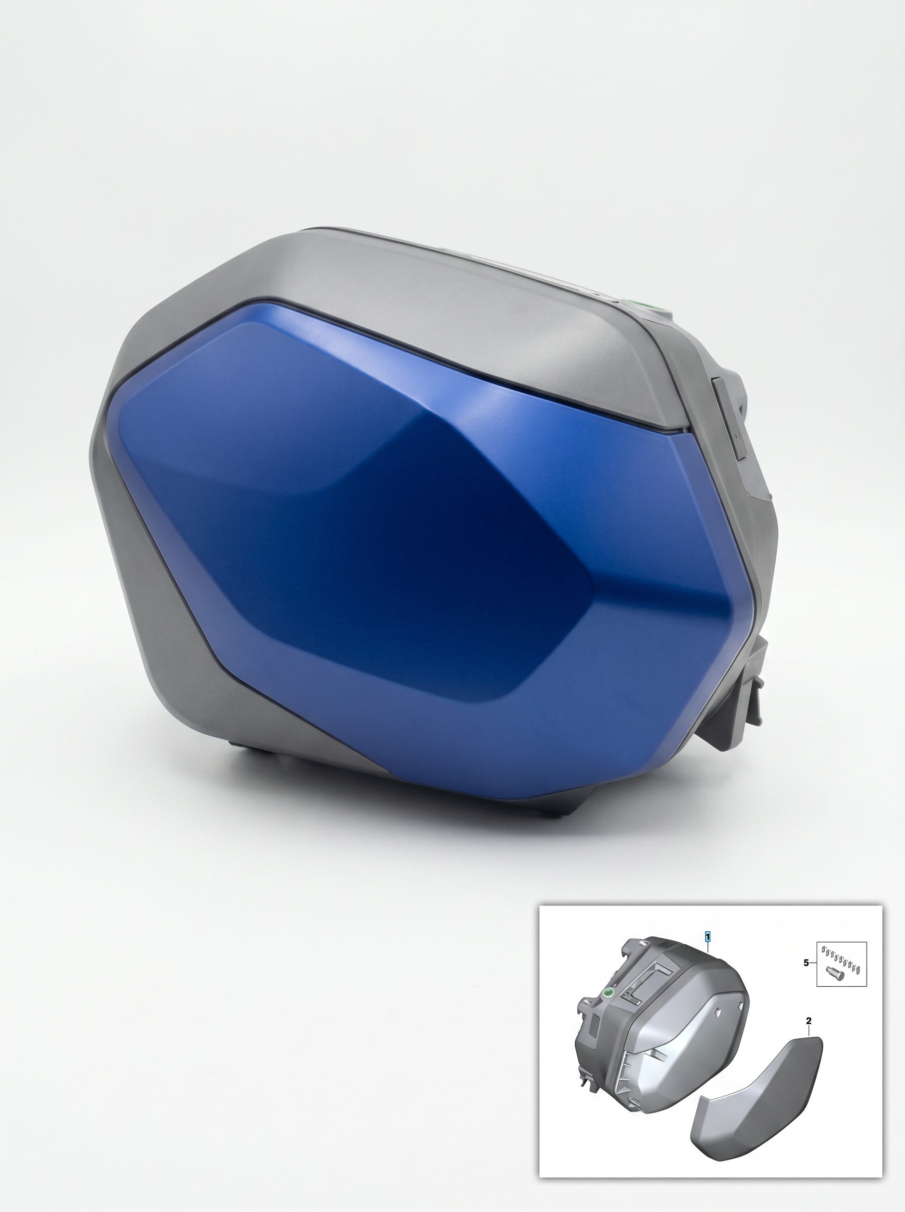 Оригинальная цветная накладка крышки бокового кофра BMW Racingblue Metallic