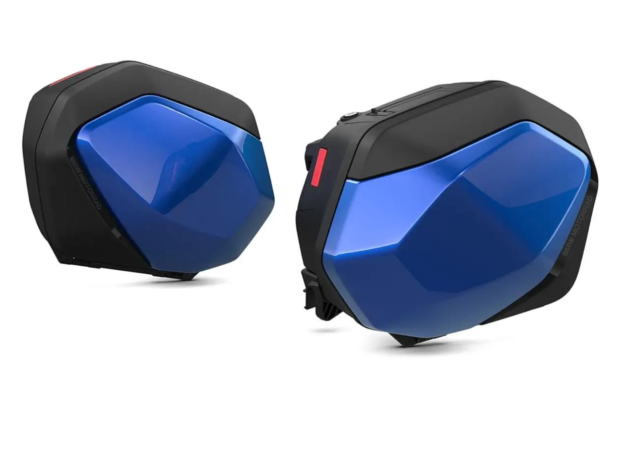 Оригинальная цветная накладка крышки бокового кофра BMW Racingblue Metallic